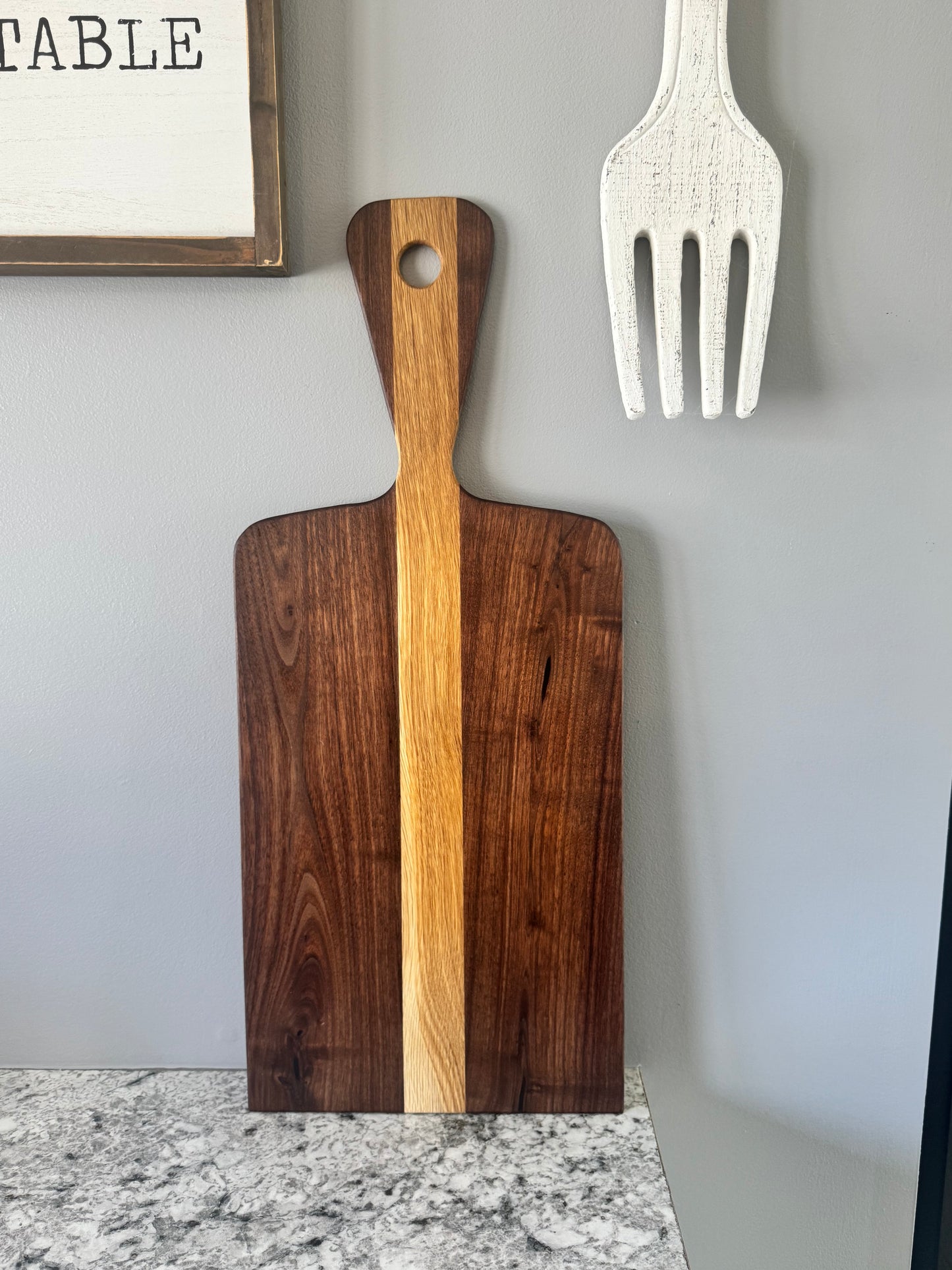Large paddle handle charcuterie board