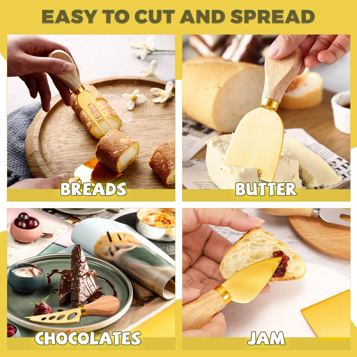 Charcuterie Boards Accessories Gold Charcuterie Utensils Cheese Butter Spreader Knife Set Small Serving Tongs Forks and Spoons Dipping Bowls Honey Dippers Toothpick Flags for Party Platter Making