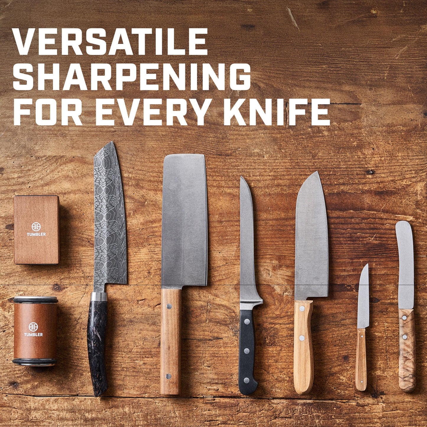 The Original Tumbler Rolling Knife Sharpener™ - Knife Sharpening Made Easy - Knife Sharpener Tool for Kitchen Knives - Knife Sharpener Kit Offers 15 & 20 Degree Sharpening - Kitchen Gadgets & Gifts