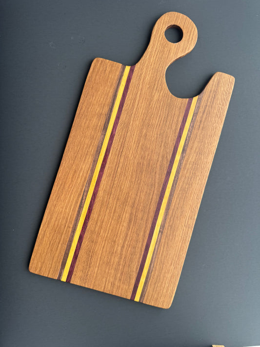 Charcuterie board - Oak, walnut, purpleheart & yellowheart