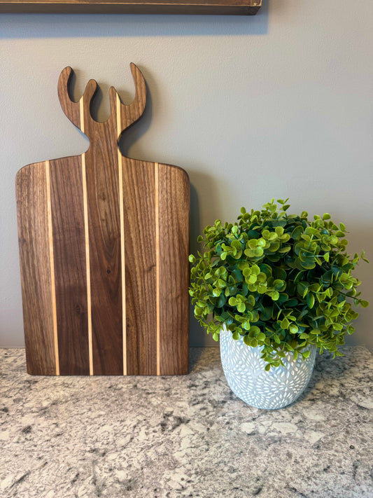 Walnut and maple Charcuterie Board - Antler (custom)